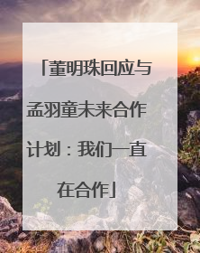 董明珠回应与孟羽童未来合作计划：我们一直在合作